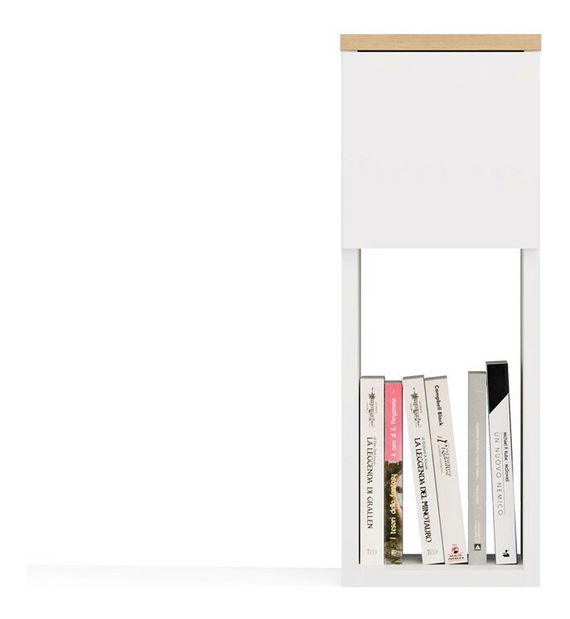 Noční stolek Gustaban 1 (bílá + dub artisan)