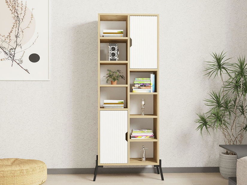 Regál Masiso (dub safírový + bílá)