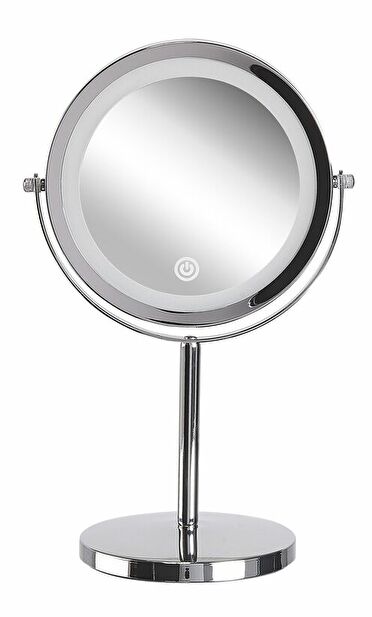Kosmetické zrcadlo Verde (stříbrná) (s LED osvětlením)