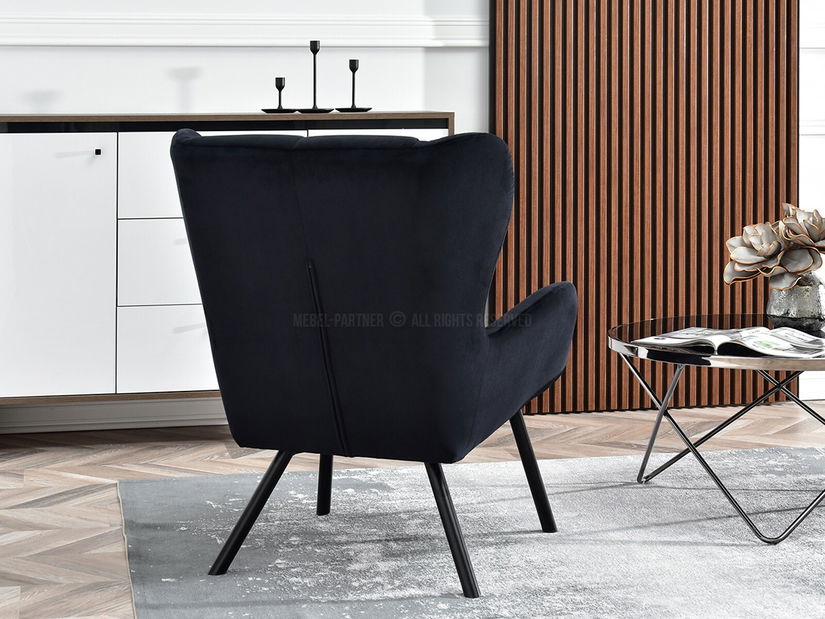 Designové křeslo Norweien (černá + zlatá)