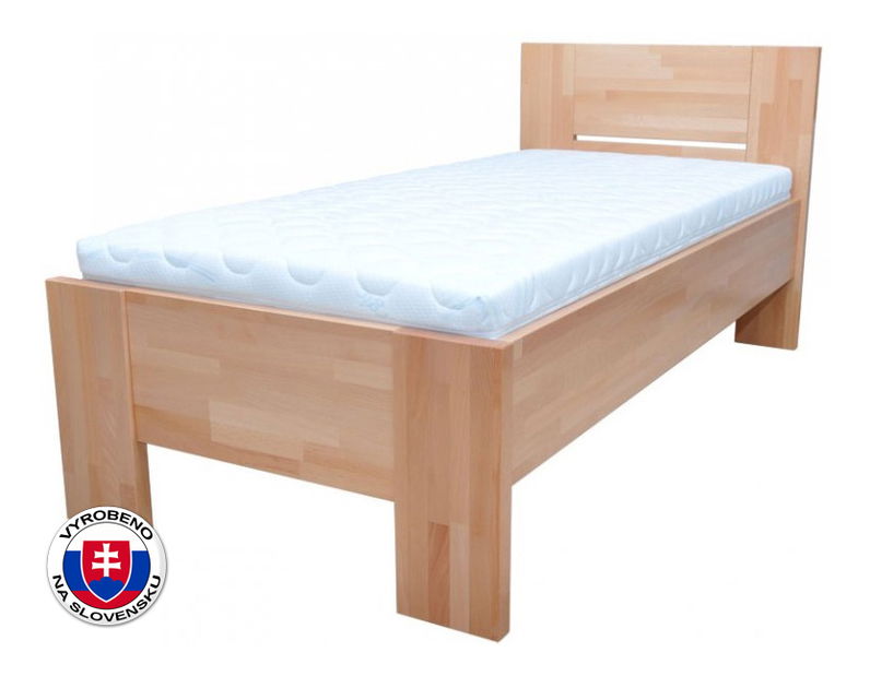 Jednolůžková postel 210x90 cm Nicky plné čelo (masiv)