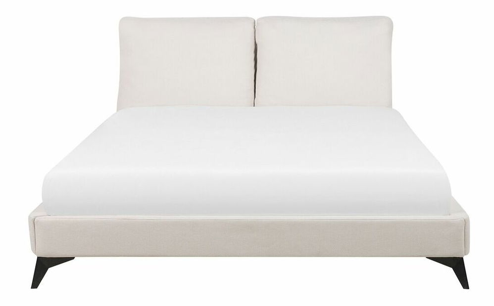 Manželská postel 180 cm MELIA (polyester) (béžová) (s roštem)