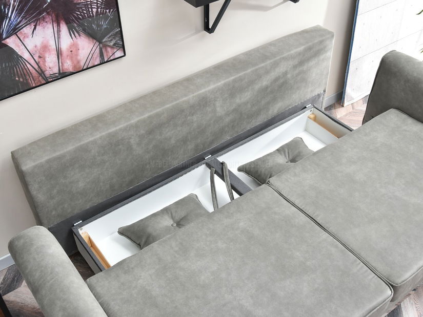 Pohovka dvousedačka Bacteria (šedá + ořech)