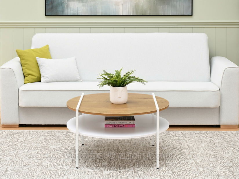 Konferenční stolek Dario (dub bílý + bílá)