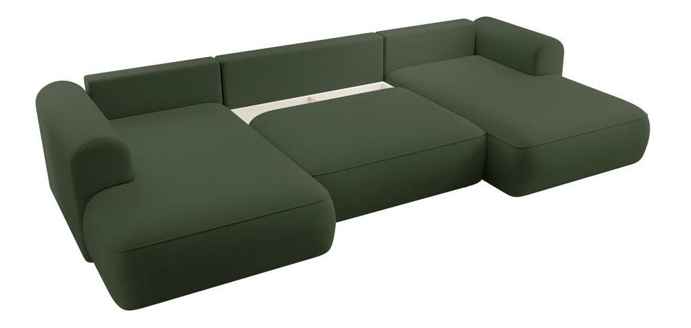 Rohová sedací souprava ve tvaru U Olivo U (L) (zelená + černá)