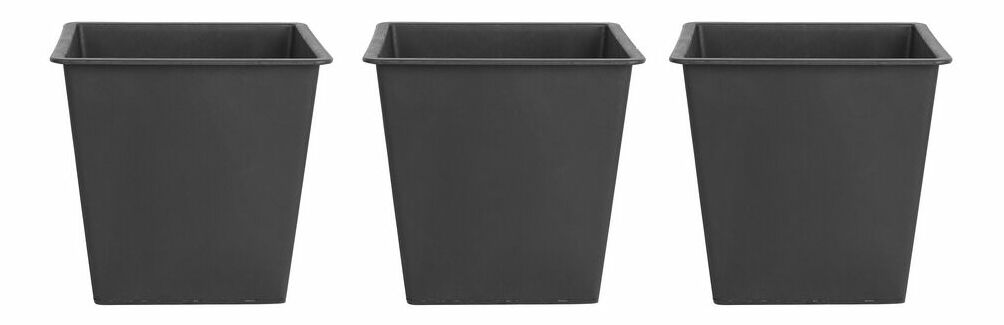 Set 3 ks. vložek do květináčů ERANTHA 42 cm (plast) (černá)