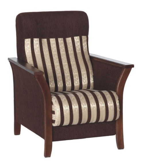 Křeslo Tomas 1F hnědá + ořech tmavý