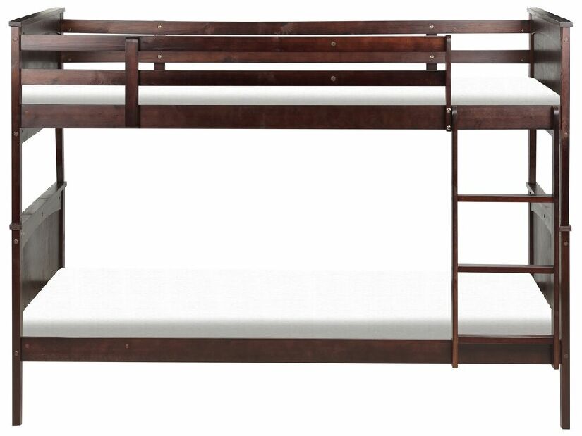 Patrová postel 90 cm Alf (tmavé dřevo) (s roštem a úložným prostorem)
