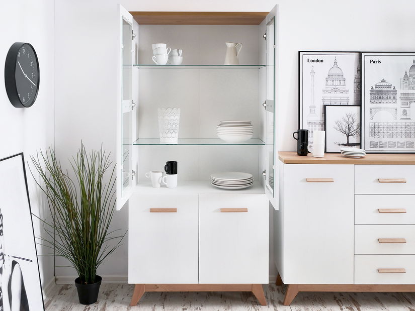 Vitrína Balones BG03 (bílá + dub)