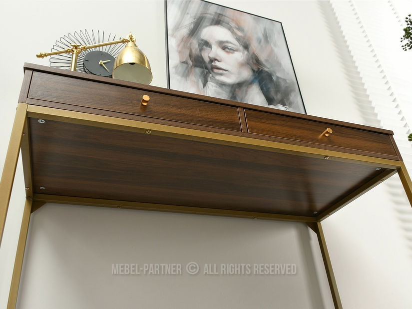 PC stolek Kaplan (ořech + zlatá)