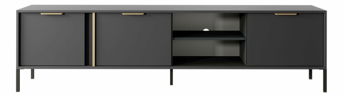 TV stolek/skříňka Lyran 3D (antracit + zlatá)