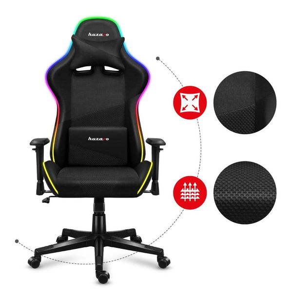 Herní křeslo Fusion 6.3 (černá + vícebarevná) (s LED osvětlením)