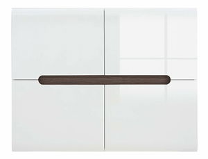 Skříňka BRW Azteca Trio SFK4D/8/11 (bílá + lesk bílý)