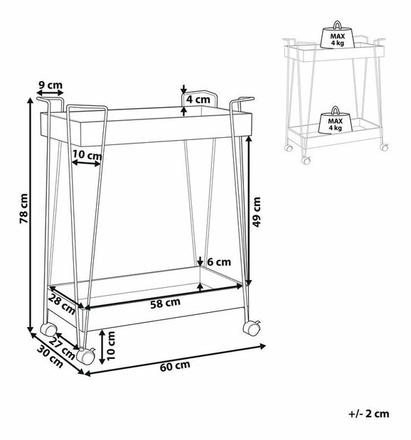 Servírovací stolek Betania (tmavé dřevo)