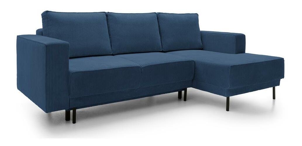 Rohová sedací souprava Rodriguez mini (P) (námořnická modrá + černá)