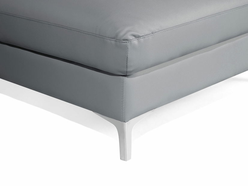 Kožená Rohová sedací souprava Farona (světle šedá) (P)