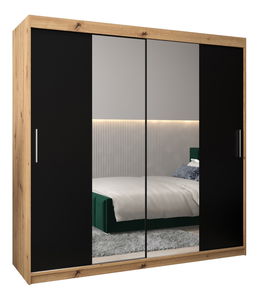 Šatní skříň 200 cm Toki 1 (Dub artisan + Černá matná)