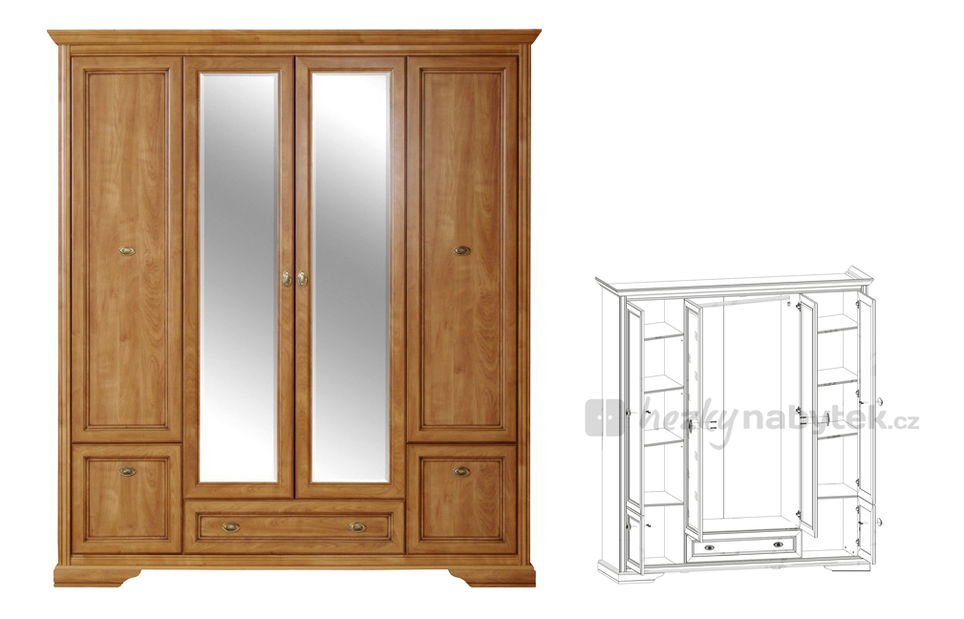 Šatní skříň BRW ONTARIO SZF 4D1S