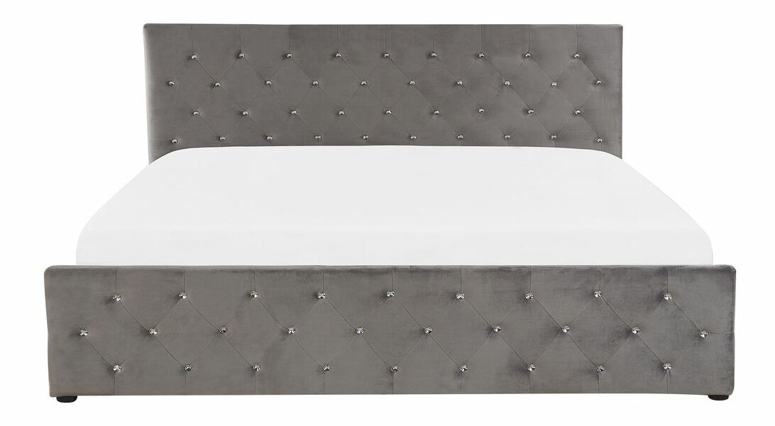 Manželská postel 180 cm AMESIA (šedá) (s roštem a úl. prostorem)