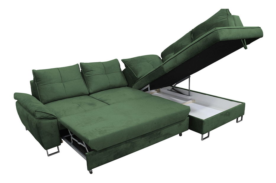 Rohová sedačka Fanille (smaragdová) (P)