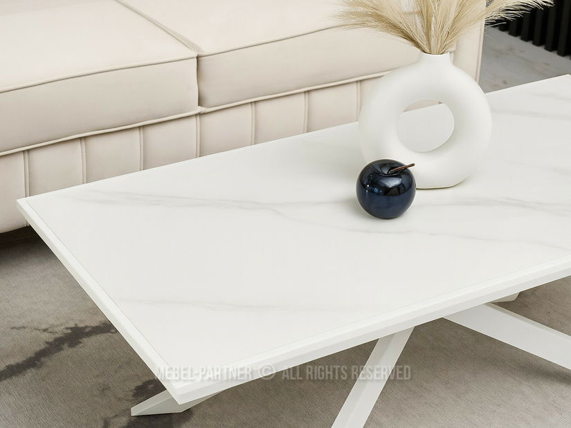 Konferenční stolek Fantoches (mramor + bílá)