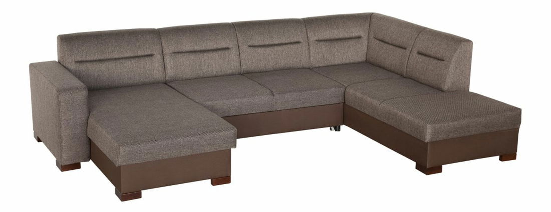 Rohová sedací souprava Enzo XL šenil hnědý (P)
