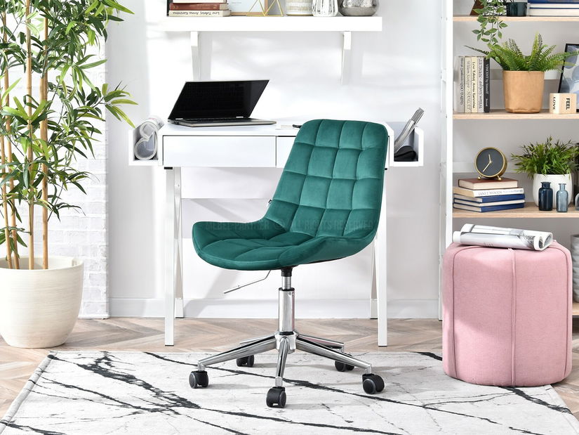 Židle Eleanor (zelená + chromová)