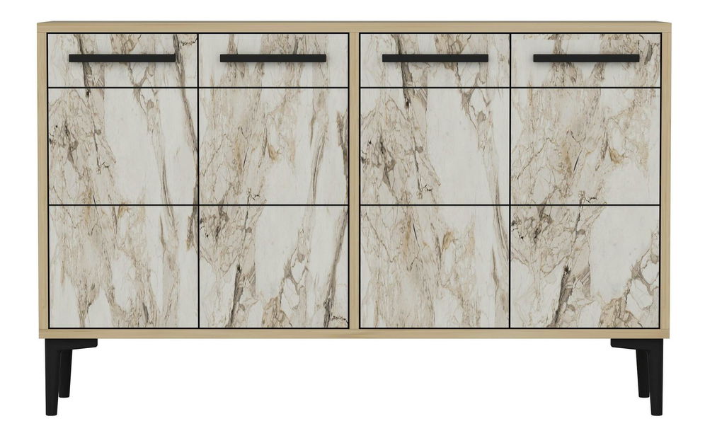 Komoda Daduko (dub safírový + mramor)