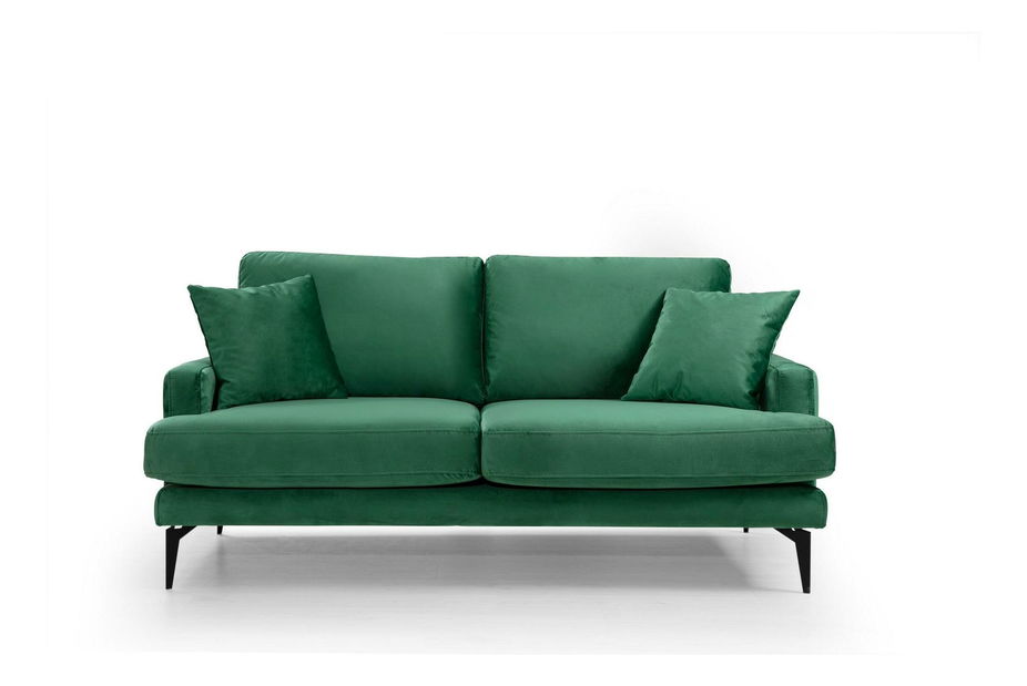 Pohovka dvousedačka Papirolla (zelená + černá)