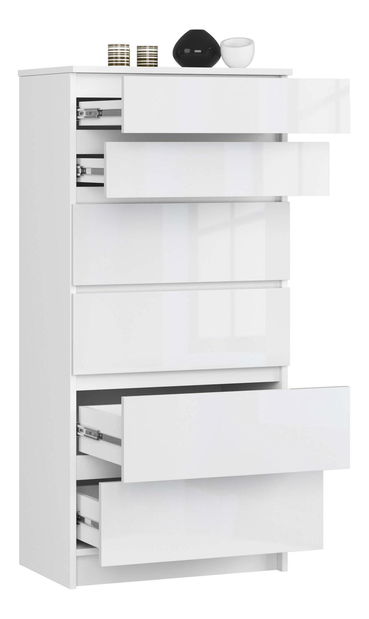 Komoda Kalista III (lesk bílý)