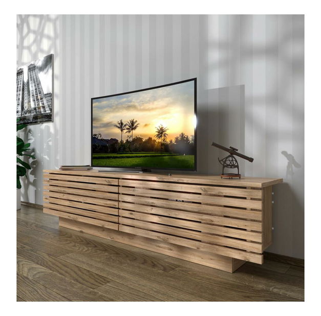  TV stolek/skříňka Disevo 8 (ořech + bílá)