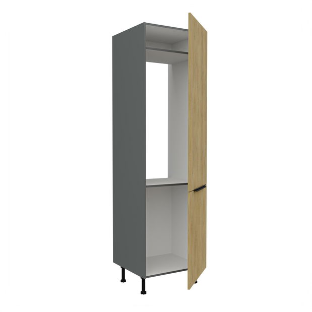 Potravinová vestavná skříň na chladničku Carminia 60 LO-215 2F (dub cremona + antracit)