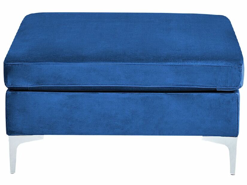 Rohová sedací souprava s taburetkou Eldridge (sametově modrá) (L)