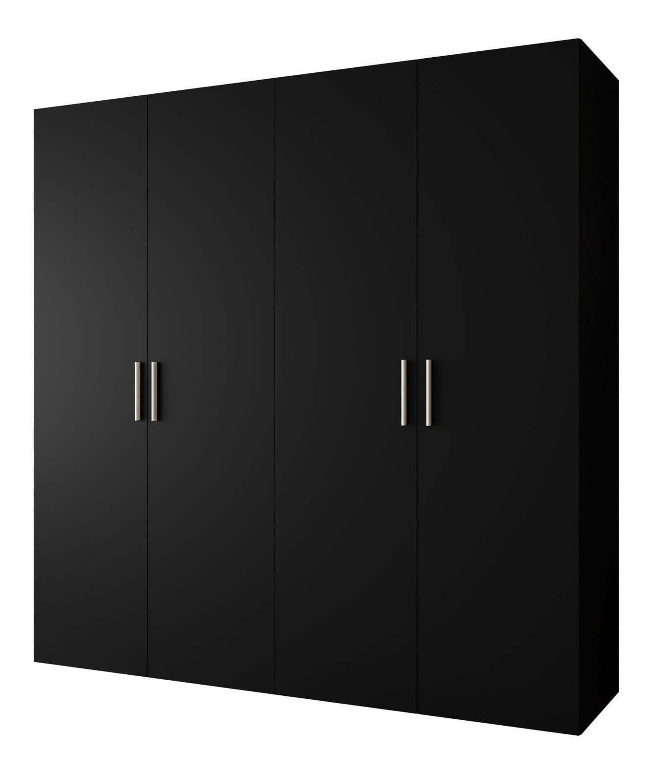 Šatní skříň 200 cm Borry 1 (černá + stříbrná)