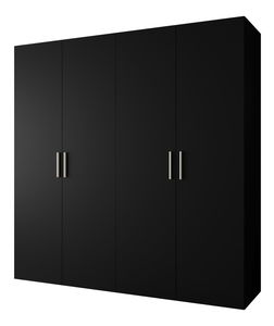 Šatní skříň 200 cm Borry 1 (černá + stříbrná)