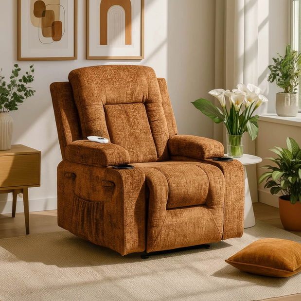 Masážní křeslo Banesto (hnědá)