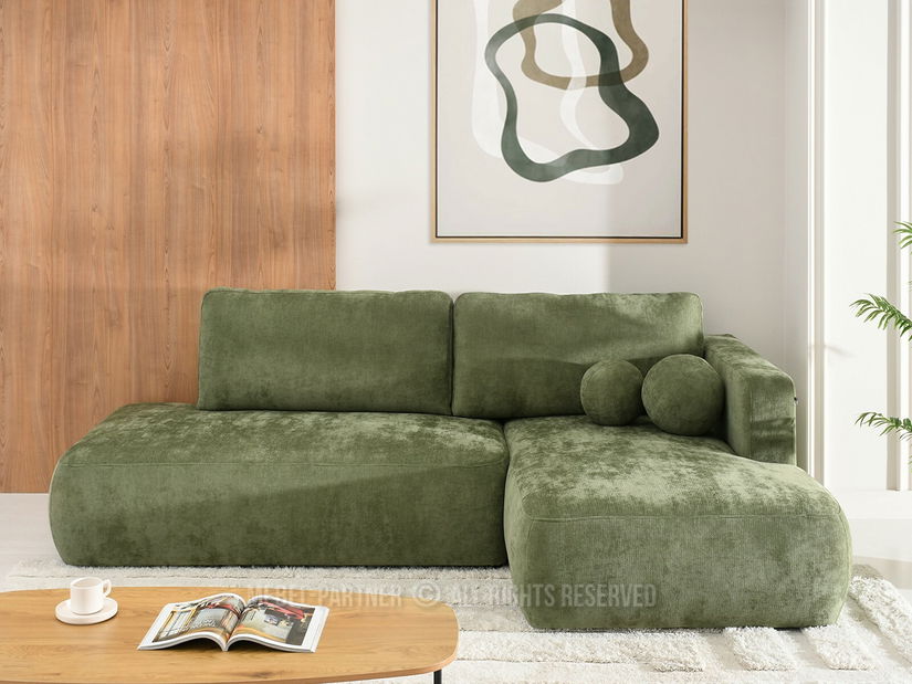 Rohová sedačka Masivos (zelená + černá)