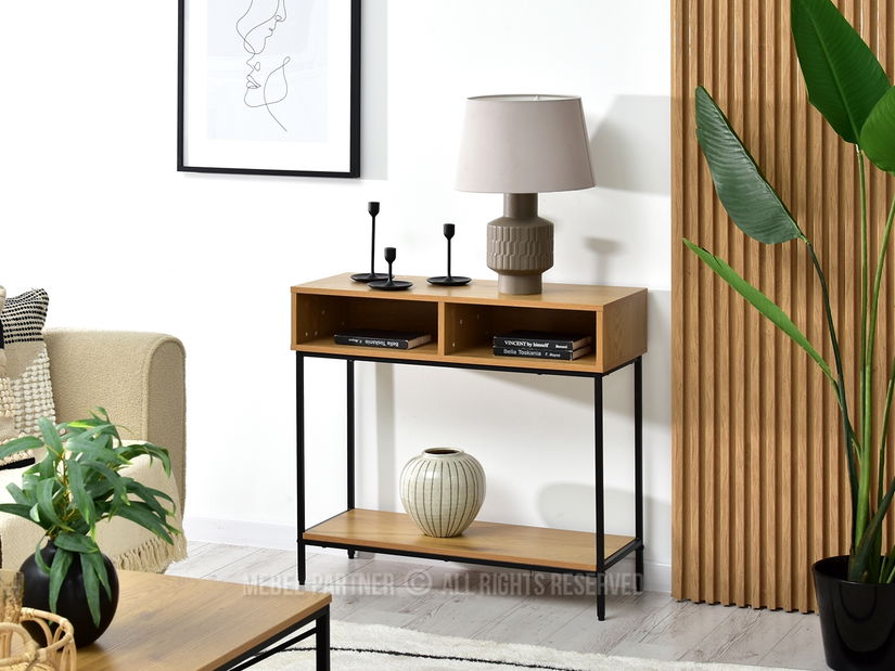 Konzolový stolek Frey (dub + černá)