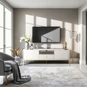 TV skříňka Militaba (kašmír + zlatá)