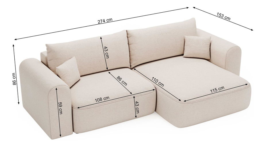 Rohová sedací souprava Sorento (béžsivá + černá)