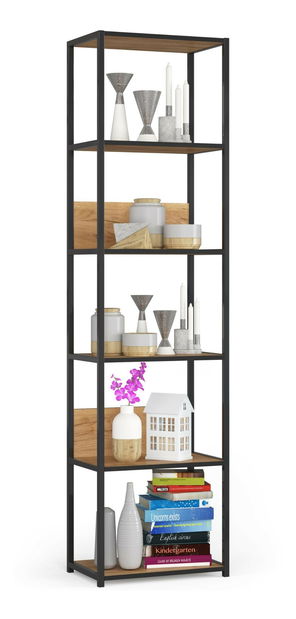 Regál Izumi II (černá + dub craft)