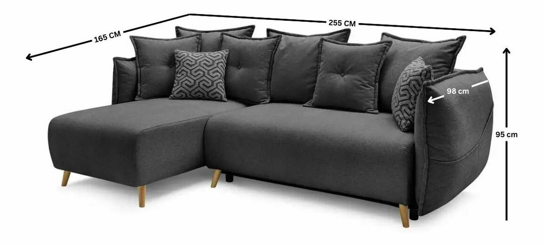 Rohová sedačka Lofty (antracit)