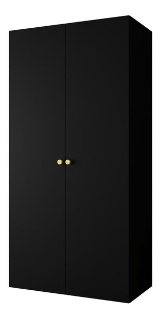 Šatní skříň 100 cm Parna 1 (černá + zlatá)