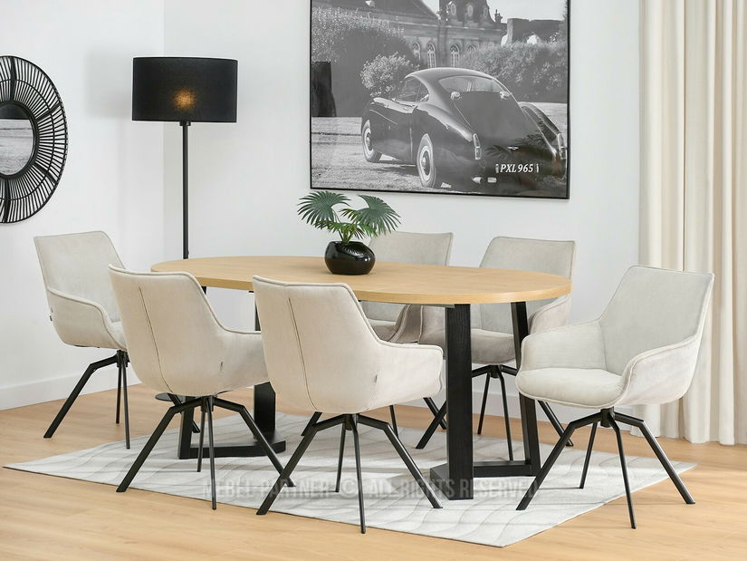 Židle Liam (světlobéžová + černá)