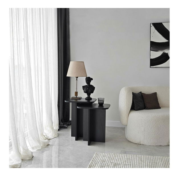 Set 2ks. příručních stolků Diveta (černá)