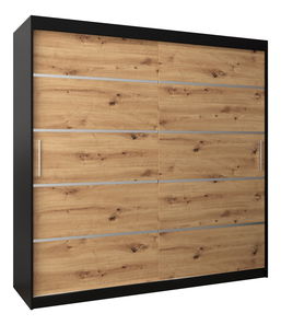 Šatní skříň 200 cm Verika 1 200 (černá + dub artisan)