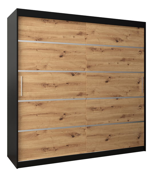 Šatní skříň 200 cm Verika 1 200 (černá + dub artisan)