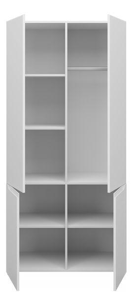 Šatní skříň Yuko (bílá lesklá)