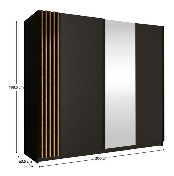 Skříň Bogota 2 (černá + dub artisan)