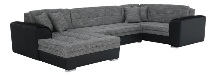 Rohová sedací souprava U Digorin (šedá + černá) (L)